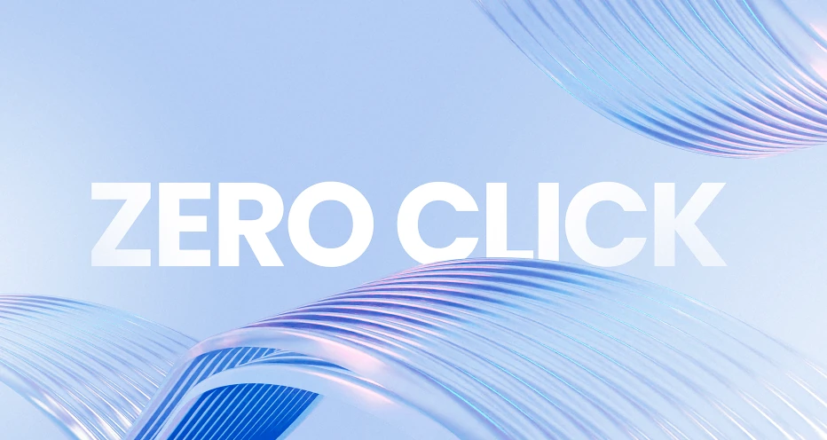 ZERO CLICK 문구가 적힌 파란 물결 이미지